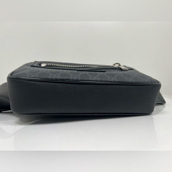 AUTHENTIC GUCCI GG SUPREME CANVAS BLACK BELT BAG FOR MEN Excellent Mint Cond - Picture 5 of 9